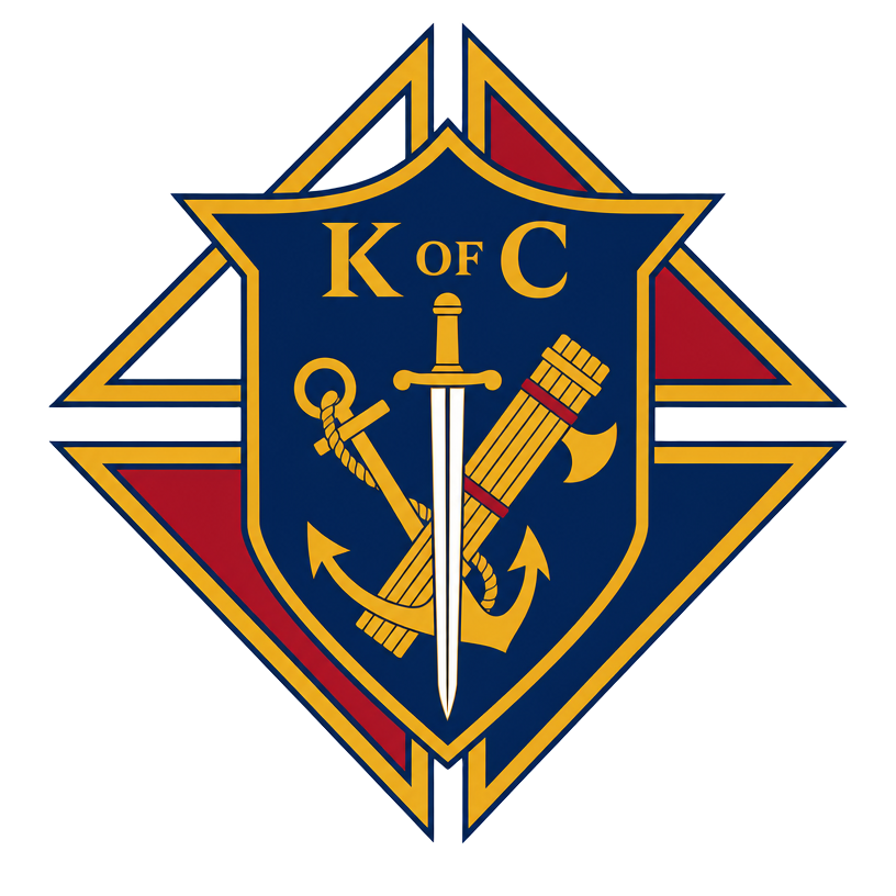 Knights of Columbus Council 6016 emblem — shield with cross, anchor, and fasces